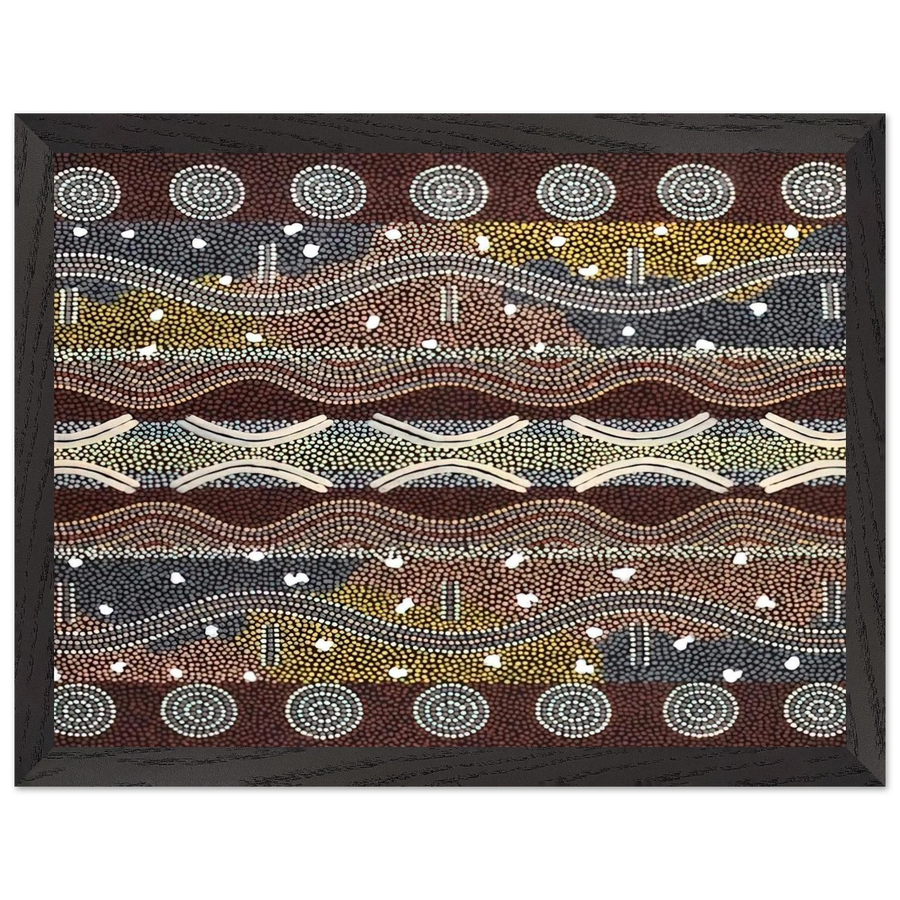 Napperby Dreaming - 1998 by Clifford Possum Tjapaltjarri — Framed art print at Zephyeer