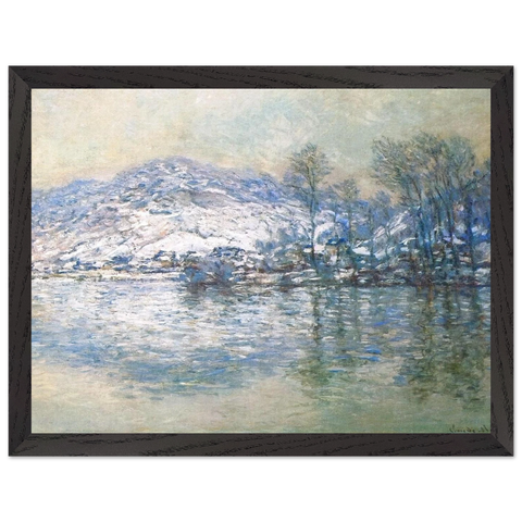 The Seine at Port Villez, Snow Effect by Claude Monet — Framed art print at Zephyeer