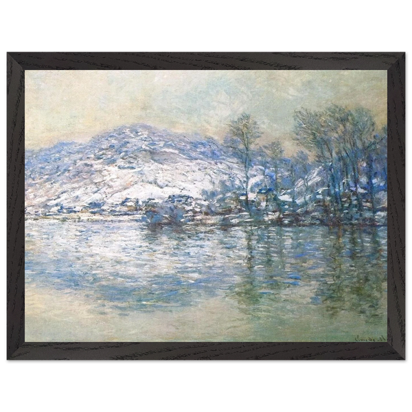 The Seine at Port Villez, Snow Effect by Claude Monet — Framed art print at Zephyeer