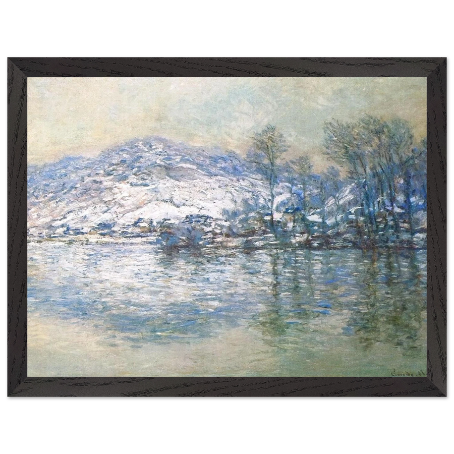The Seine at Port Villez, Snow Effect by Claude Monet — Framed art print at Zephyeer