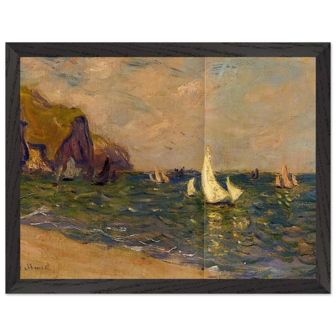 Sailboats at Sea, Pourville by Claude Monet — Framed art print at Zephyeer