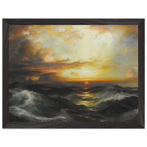 Setting Sun at Sea by Thomas Moran — Framed art print at Zephyeer