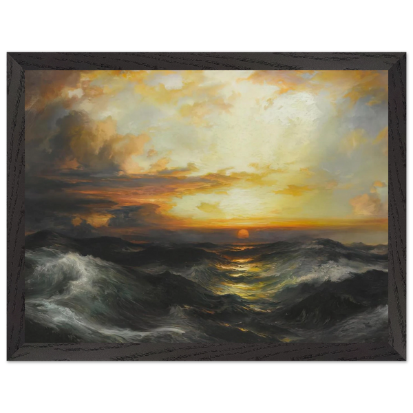 Setting Sun at Sea by Thomas Moran — Framed art print at Zephyeer