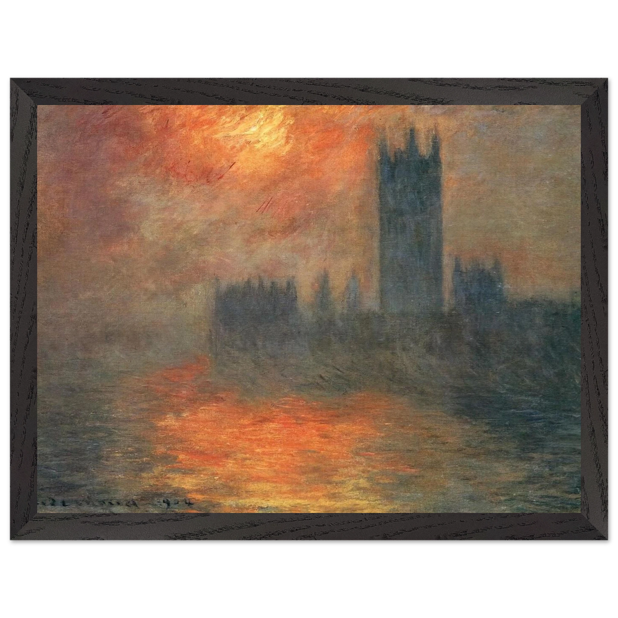 Houses of Parliament, Sunset by Claude Monet — Framed art print at Zephyeer
