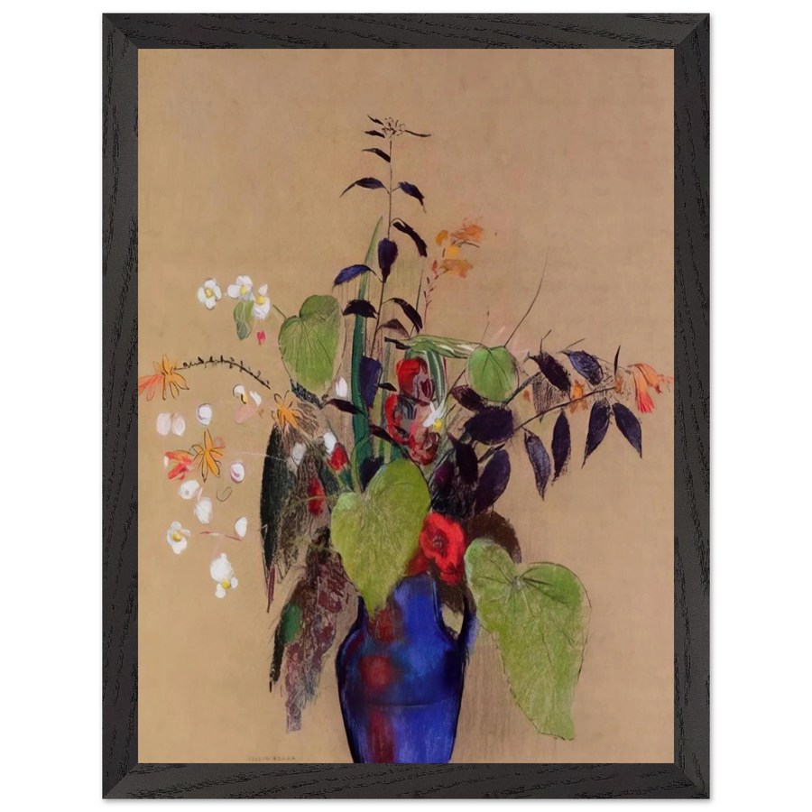FLOWERS IN A BLUE JUG by Odilon Redon — Framed art print at Zephyeer