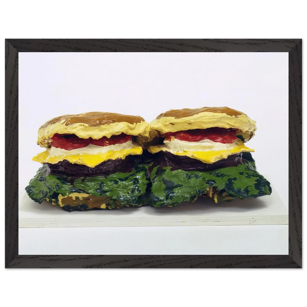 TWO CHEESEBURGERS WITH EVERYTHING DUAL HAMBURGERS 1962 by Claes Oldenburg — Framed art print at Zephyeer