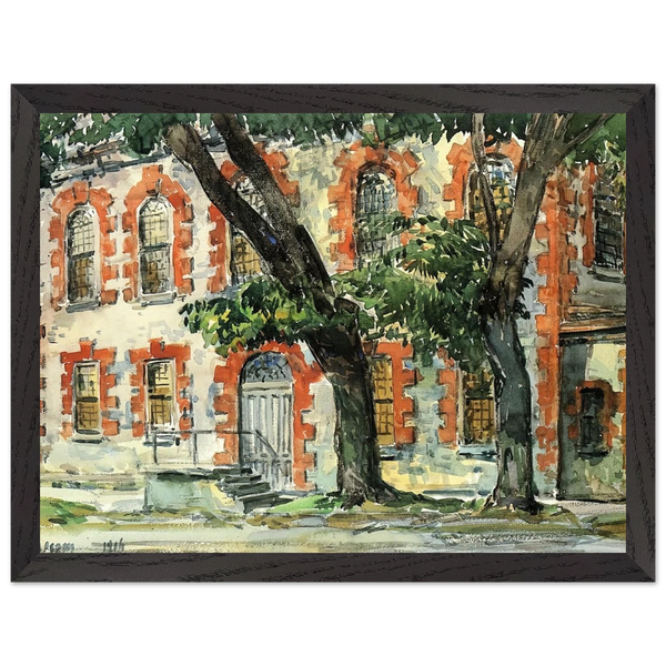 Old Dutch Building, Fishkill, New York by Childe Hassam — Framed art print at Zephyeer
