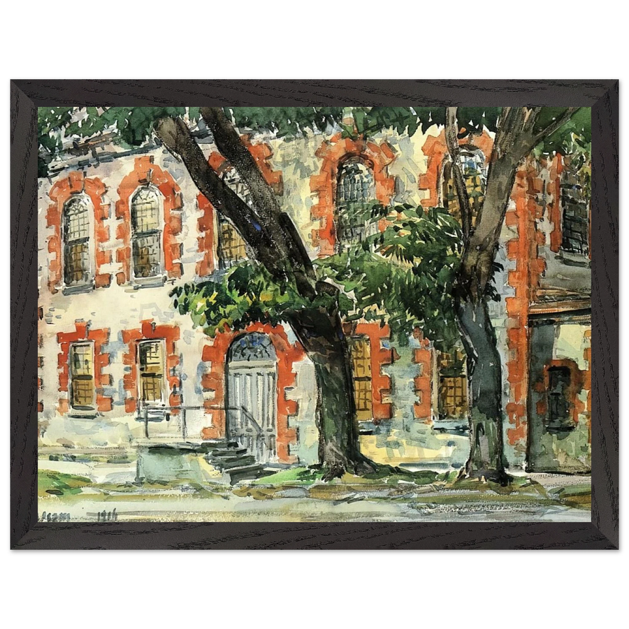 Old Dutch Building, Fishkill, New York by Childe Hassam — Framed art print at Zephyeer