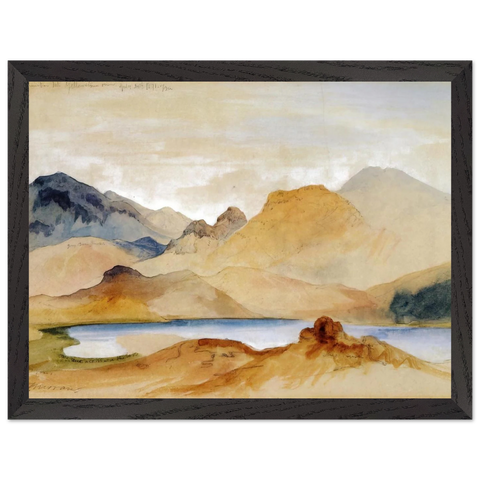 Cinnabar Mountain, Yellowstone River watercolour by Thomas Moran — Framed art print at Zephyeer