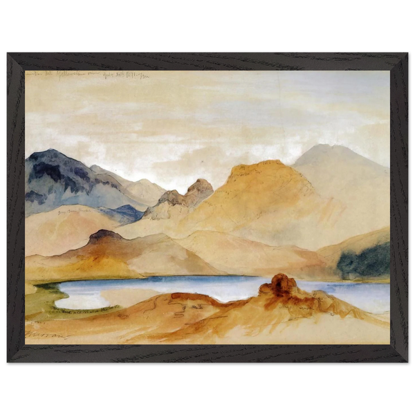 Cinnabar Mountain, Yellowstone River watercolour by Thomas Moran — Framed art print at Zephyeer
