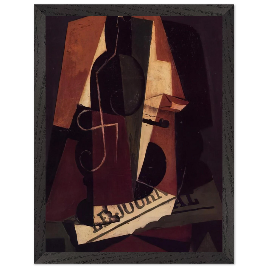 BOTTLE AND GLASS by Juan Gris — Framed art print at Zephyeer