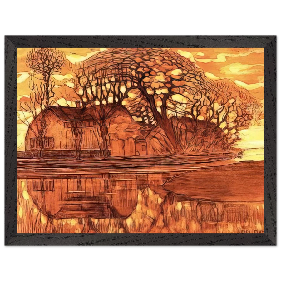 Farm at Duivendrecht by Piet Mondrian — Framed art print at Zephyeer
