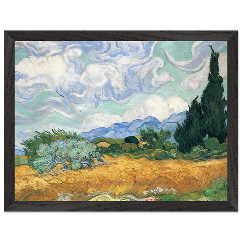 Wheatfield with cypress tree by Vincent van Gogh — Framed art print at Zephyeer