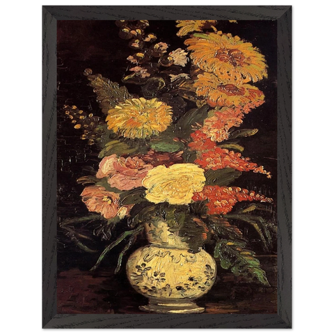 Vase with Asters, Salvia and Other Flowers by Vincent van Gogh — Framed art print at Zephyeer