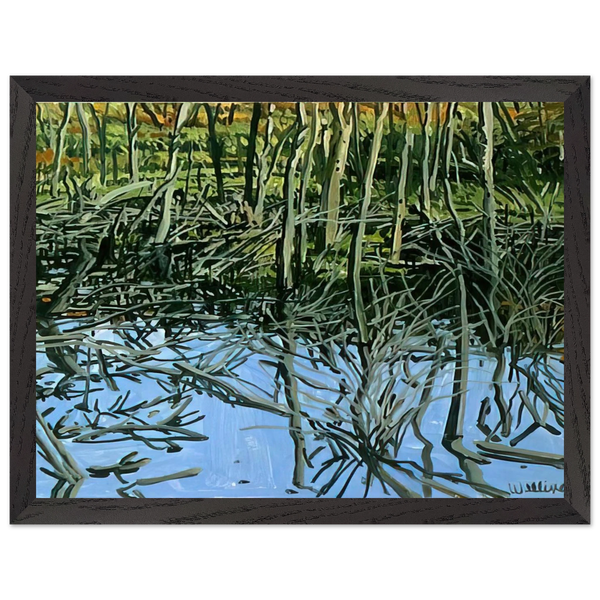 Study for Low Water - Knight's Flowage - 1980 by Neil Welliver — Framed art print at Zephyeer