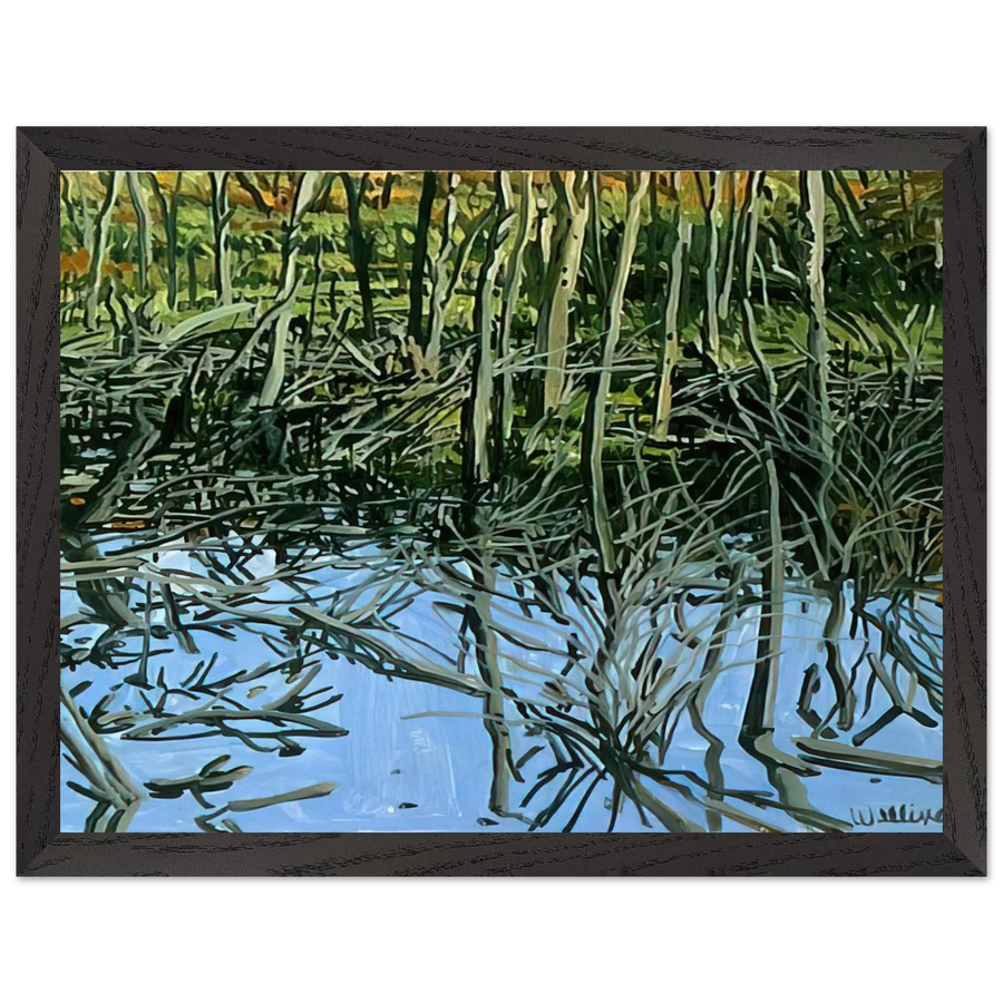 Study for Low Water - Knight's Flowage - 1980 by Neil Welliver — Framed art print at Zephyeer
