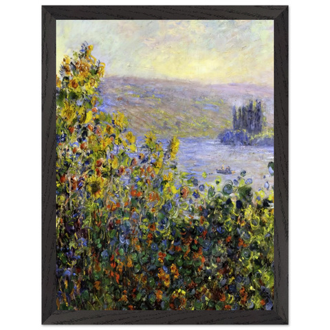 Flowers Beds at Vetheuil by Claude Monet — Framed art print at Zephyeer