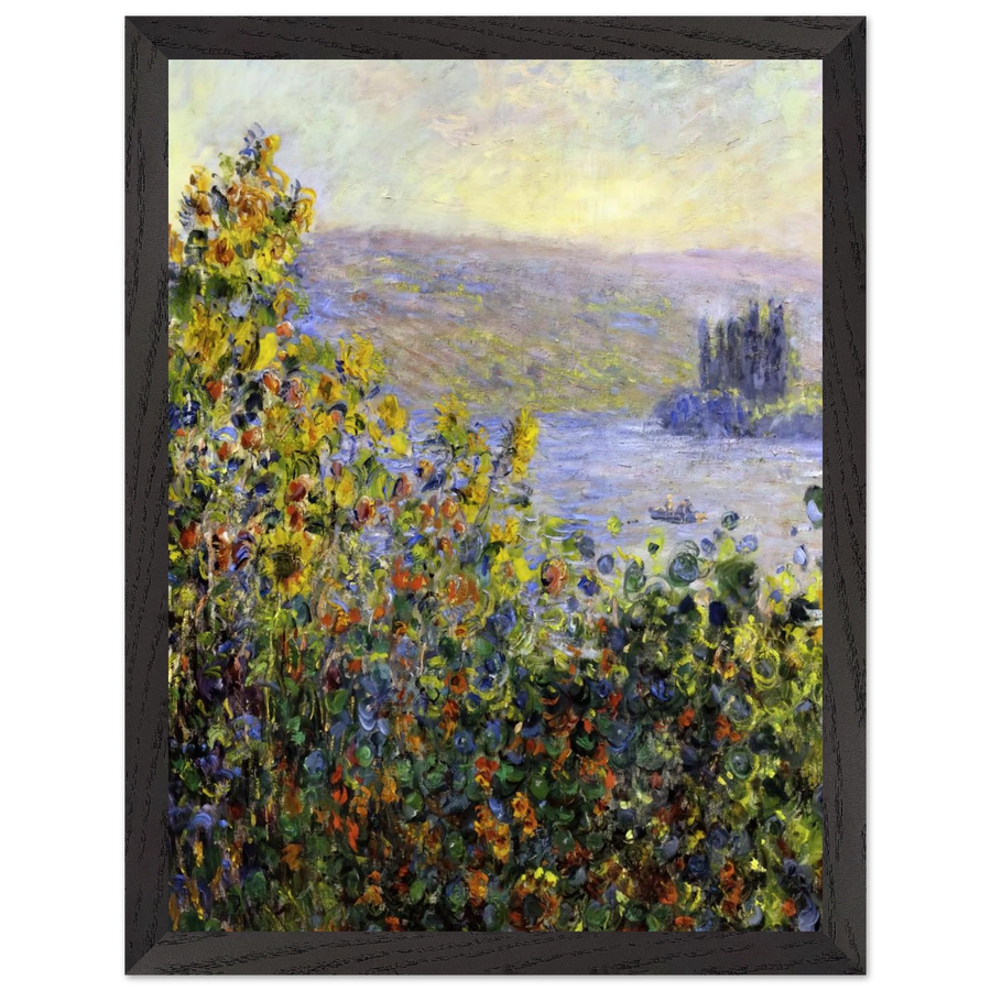 Flowers Beds at Vetheuil by Claude Monet — Framed art print at Zephyeer