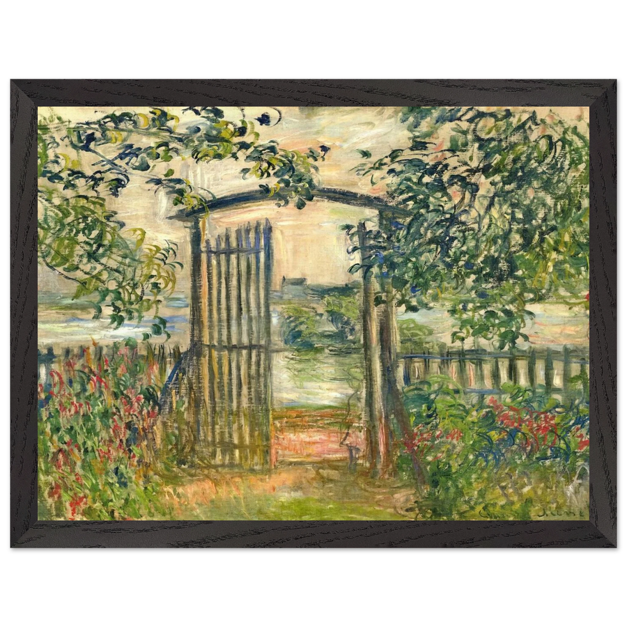 The Garden Gate at Vetheuil by Claude Monet — Framed art print at Zephyeer