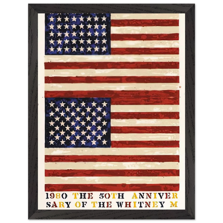TWO FLAGS WHITNEY ANNIVERSARY ULAE 207 1980 by Jasper Johns — Framed art print at Zephyeer