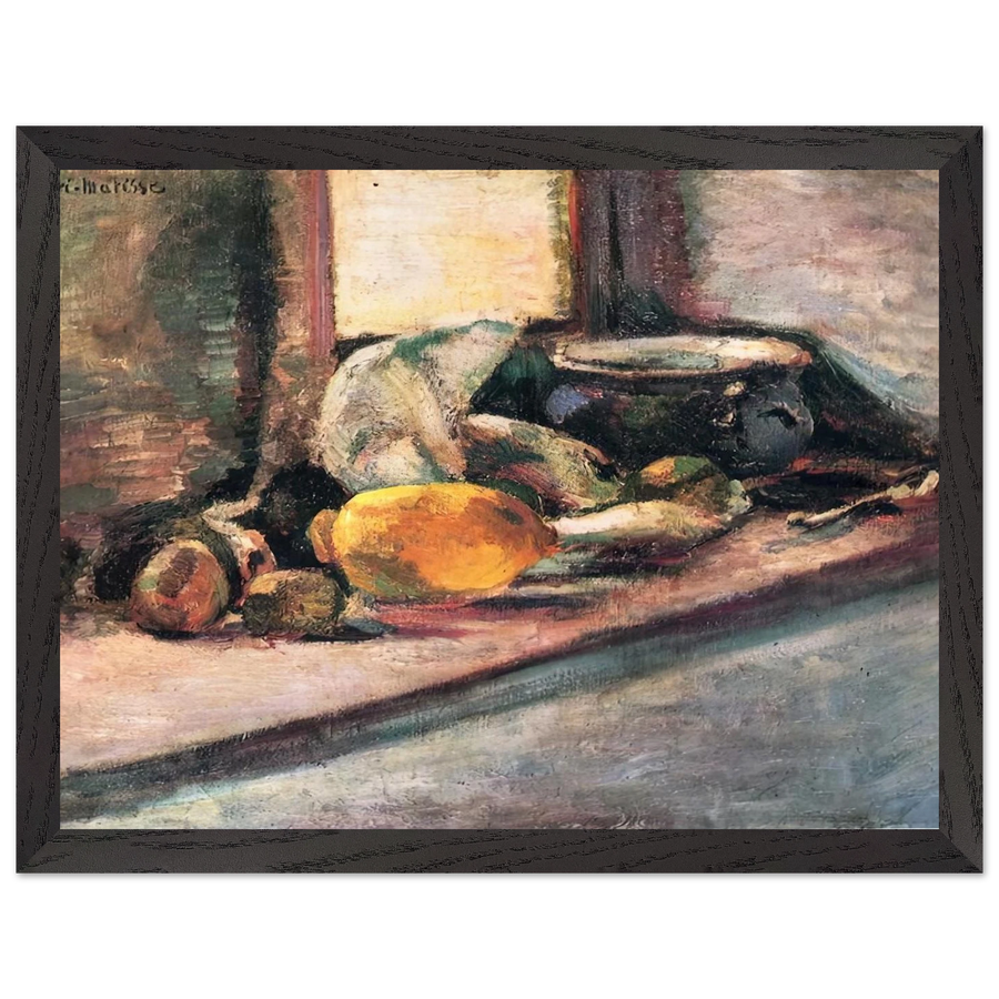 BLUE POT AND LEMON 1897 by Henri Matisse — Framed art print at Zephyeer