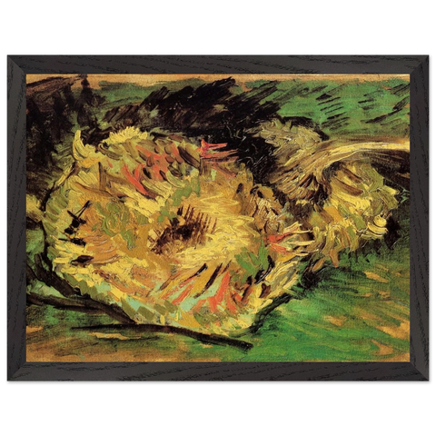 Two Cut Sunflowers by Vincent van Gogh — Framed art print at Zephyeer