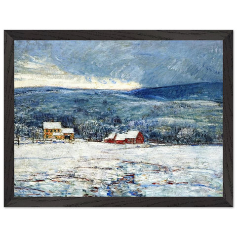 Winter in the Connecticut Hills by Childe Hassam — Framed art print at Zephyeer