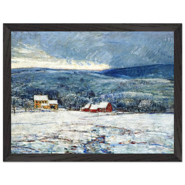 Winter in the Connecticut Hills by Childe Hassam — Framed art print at Zephyeer