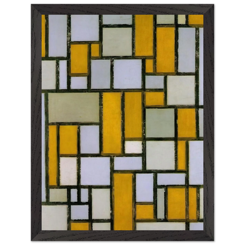 Composition with Gray and Light Brown by Piet Mondrian — Framed art print at Zephyeer