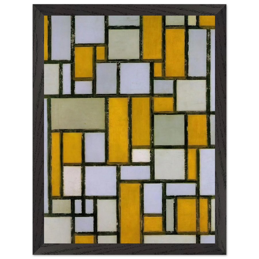 Composition with Gray and Light Brown by Piet Mondrian — Framed art print at Zephyeer