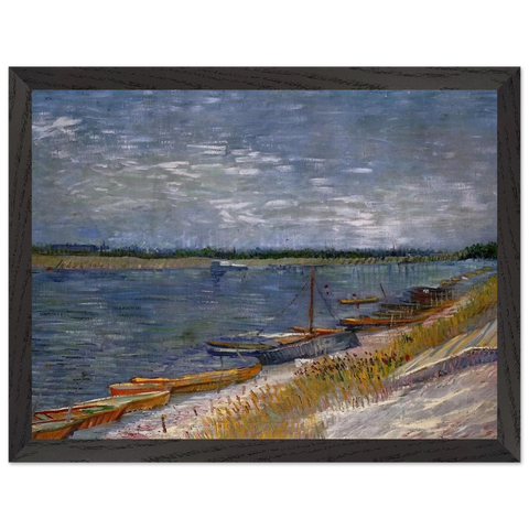 Moored Boats by Vincent van Gogh — Framed art print at Zephyeer
