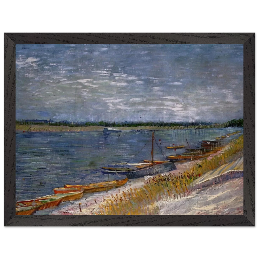 Moored Boats by Vincent van Gogh — Framed art print at Zephyeer
