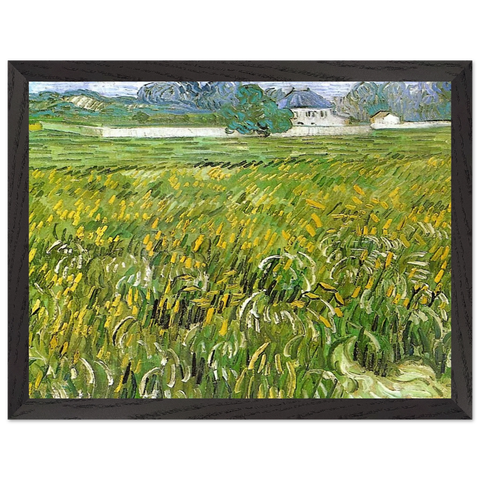 Wheat Field at Auvers with White House by Vincent van Gogh — Framed art print at Zephyeer