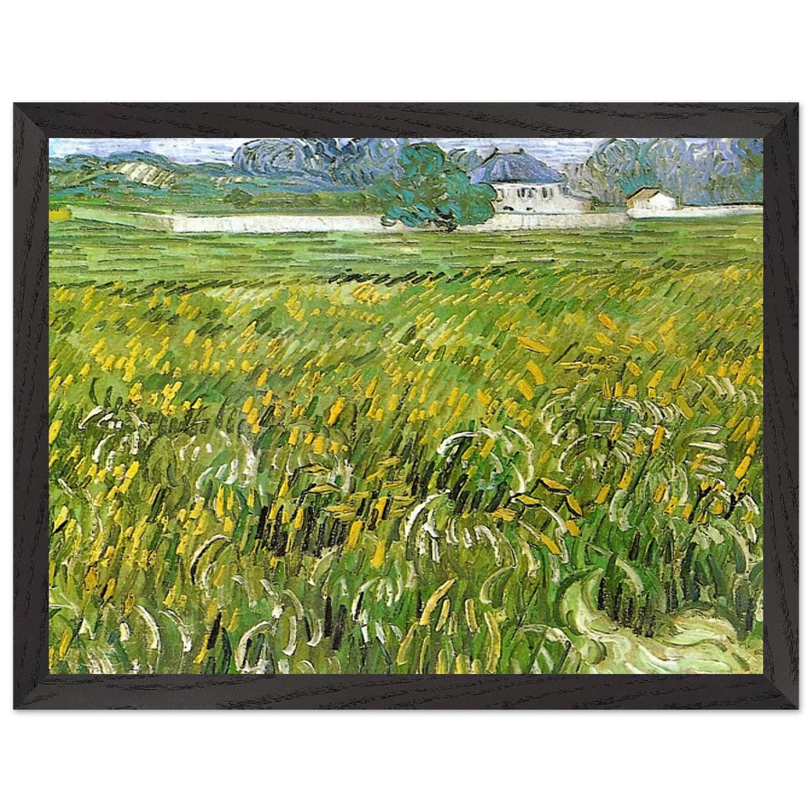Wheat Field at Auvers with White House by Vincent van Gogh — Framed art print at Zephyeer