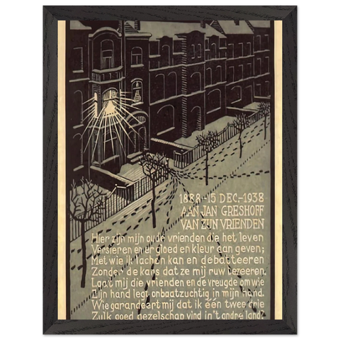 BIRTHDAY CARD FOR G GERSHOFF NOVEMBER 1938 1938 by MC Escher — Framed art print at Zephyeer