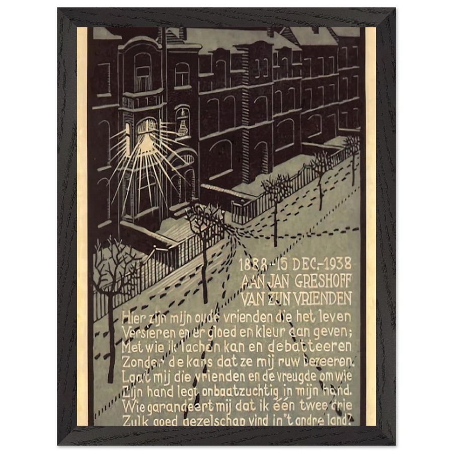 BIRTHDAY CARD FOR G GERSHOFF NOVEMBER 1938 1938 by MC Escher — Framed art print at Zephyeer