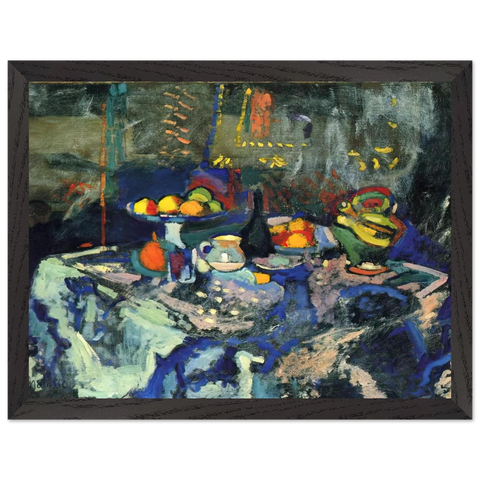 STILL LIFE WITH VASE BOTTLE AND FRUIT by Henri Matisse — Framed art print at Zephyeer