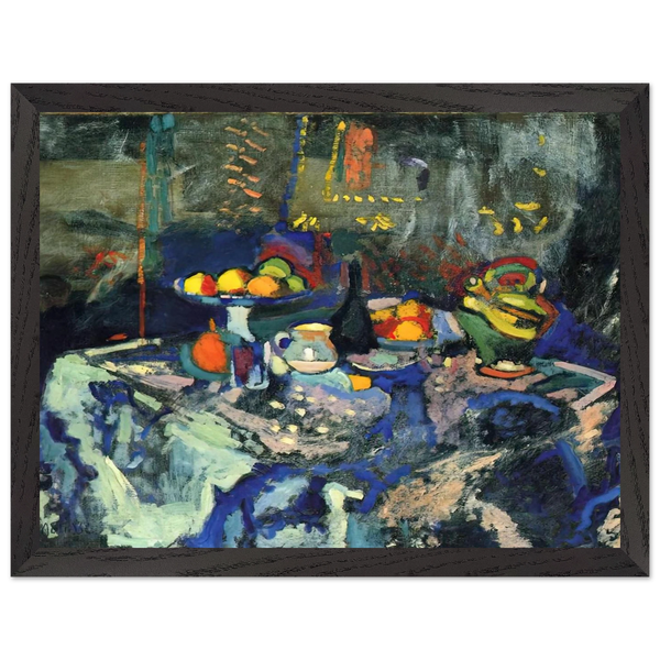 STILL LIFE WITH VASE BOTTLE AND FRUIT by Henri Matisse — Framed art print at Zephyeer