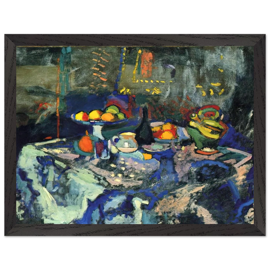 STILL LIFE WITH VASE BOTTLE AND FRUIT by Henri Matisse — Framed art print at Zephyeer