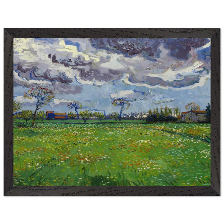 Landscape under a Stormy Sky by Vincent van Gogh — Framed art print at Zephyeer