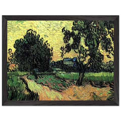 Landscape with the Chateau of Auvers at Sunset by Vincent van Gogh — Framed art print at Zephyeer
