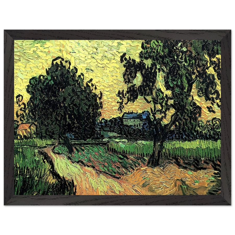 Landscape with the Chateau of Auvers at Sunset by Vincent van Gogh — Framed art print at Zephyeer