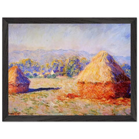 Grainstacks in the Sunlight, Morning Effect by Claude Monet — Framed art print at Zephyeer