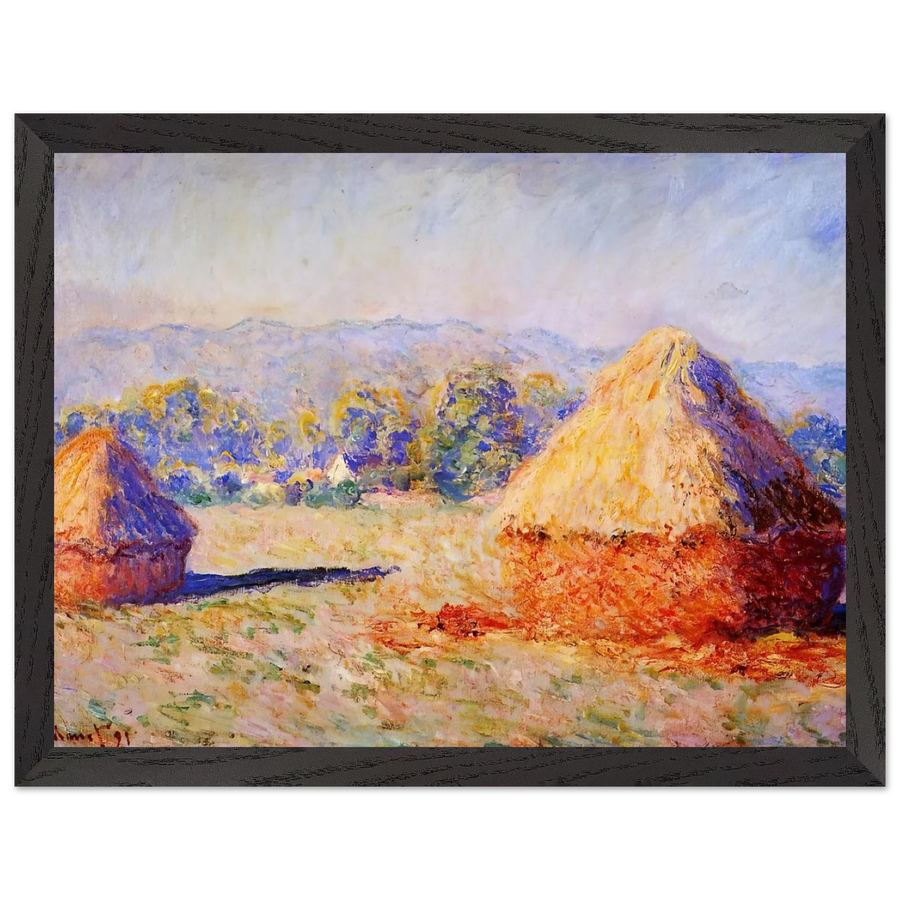 Grainstacks in the Sunlight, Morning Effect by Claude Monet — Framed art print at Zephyeer
