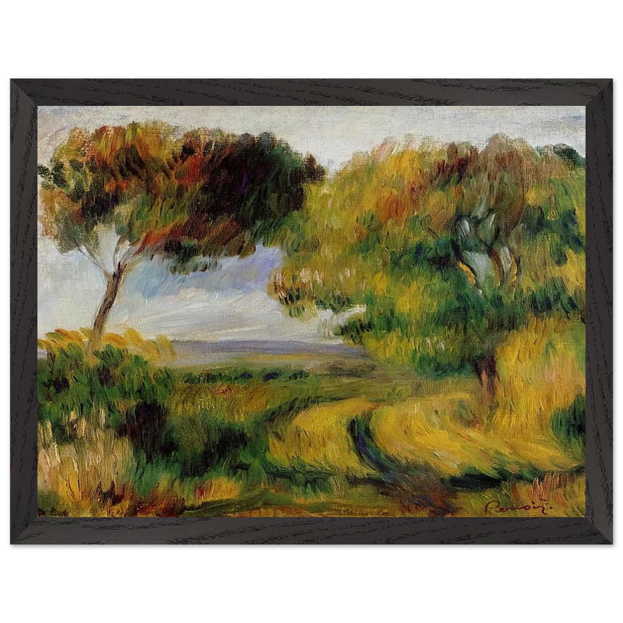 Breton Landscape Trees and Moor by Pierre-Auguste Renoir — Framed art print at Zephyeer