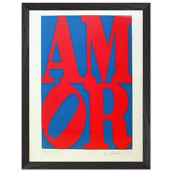 Amor by Robert Indiana — Framed art print at Zephyeer