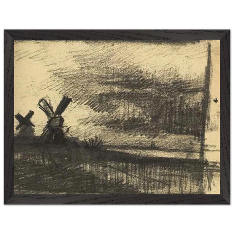 Mills in the Neighbourhood of Dordrecht by Vincent van Gogh — Framed art print at Zephyeer