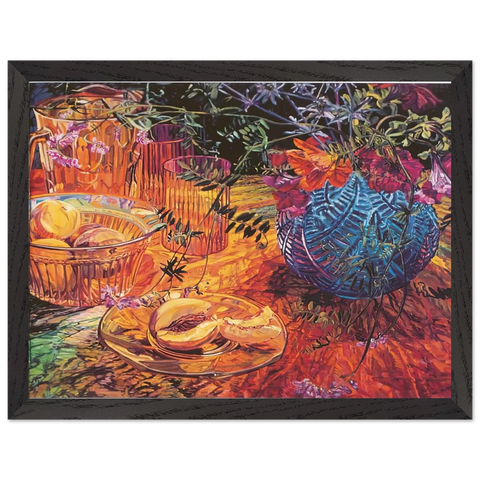 CUT PEACH BLUE VASE 1993 by Janet Fish — Framed art print at Zephyeer