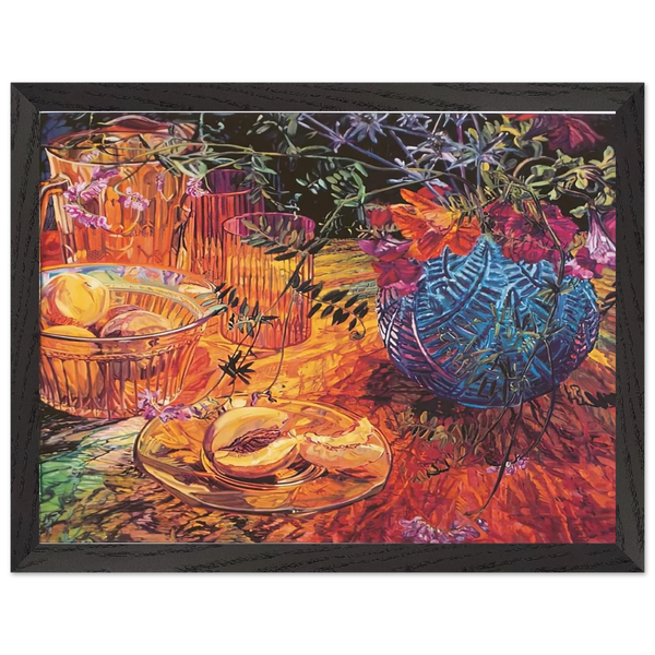CUT PEACH BLUE VASE 1993 by Janet Fish — Framed art print at Zephyeer