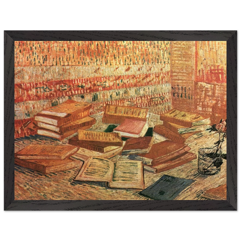 Still Life - French Novels and Rose by Vincent van Gogh — Framed art print at Zephyeer